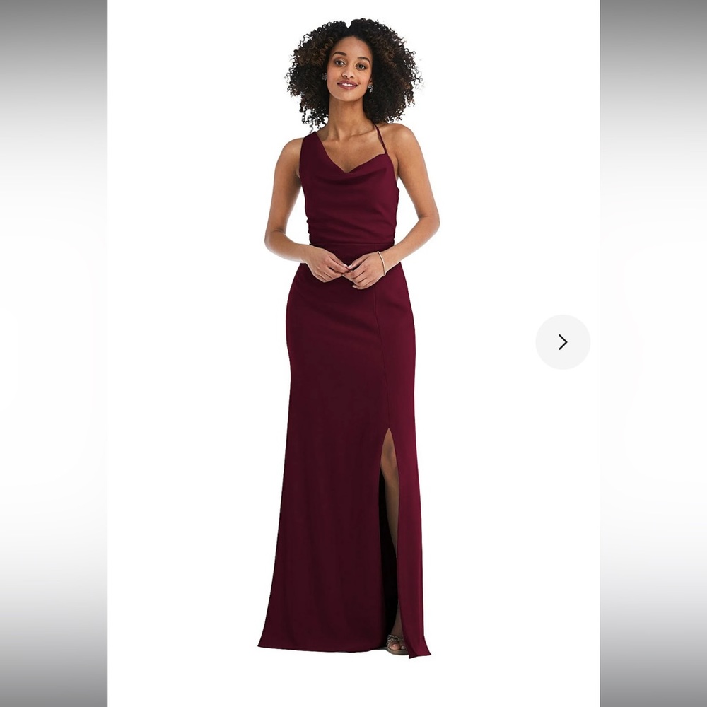 NWT‎ - After Six One-Shoulder Draped Cowl-Neck Maxi Dress